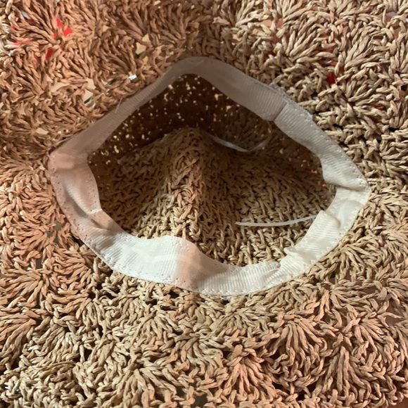 Camel Boho Floral Detail Straw Hat - Picture 8 of 13